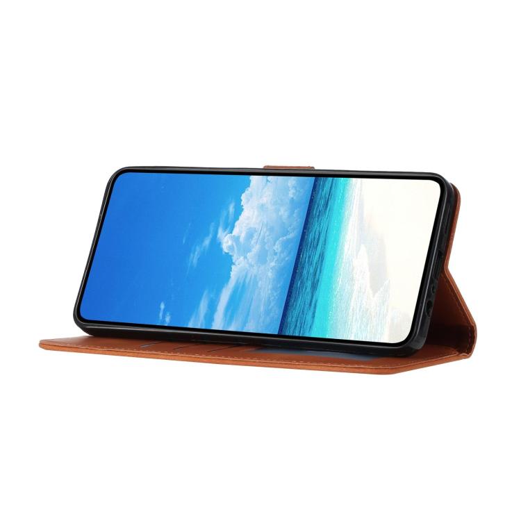 Funda de piel con estampado de rosas en relieve para Samsung Galaxy M32 (marrón)