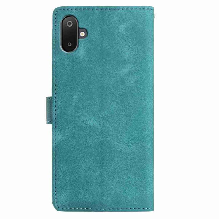Funda de cuero con estampado de rosas en relieve para Samsung Galaxy F06 (verde)