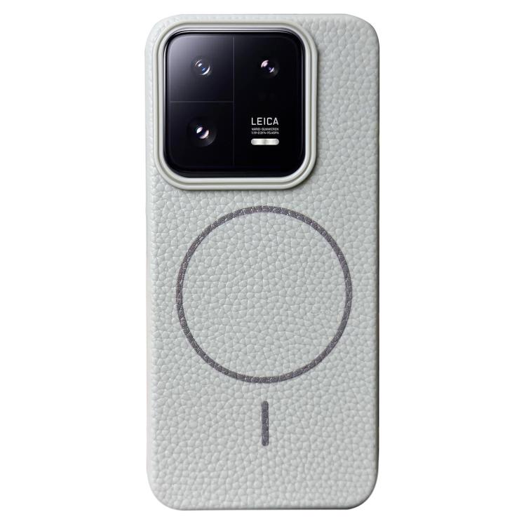 Funda de TPU con textura de lichi MagSafe para Xiaomi 13 (gris titanio)