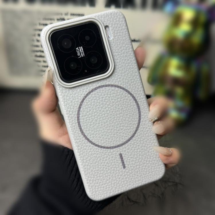 Funda de TPU con textura de lichi MagSafe para Xiaomi 13 (gris titanio)