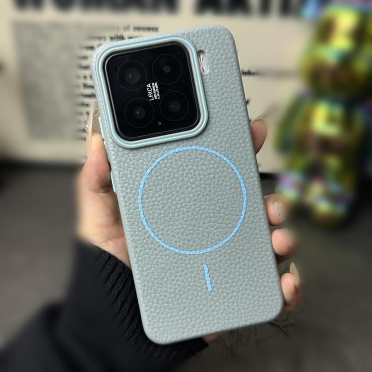 Funda de TPU con diseño de círculo fino MagSafe Litchi Grain para Xiaomi 13 (azul claro)