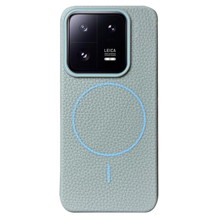 Funda de TPU con diseño de círculo fino MagSafe Litchi Grain para Xiaomi 13 Pro (azul claro)