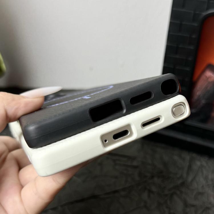 Funda de TPU con textura de lichi MagSafe para Samsung Galaxy S23+ 5G (azul claro)