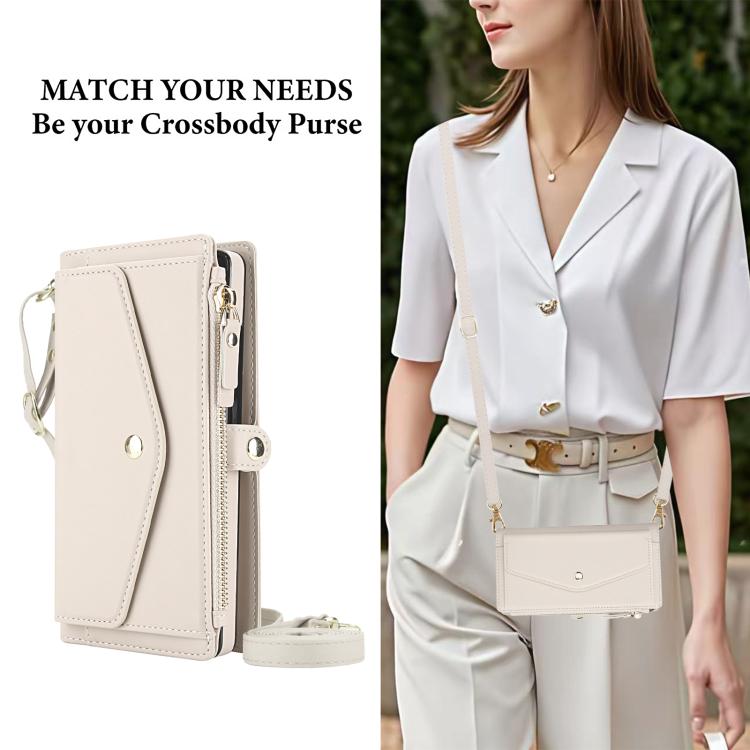 Funda de cuero desmontable con cordón para Samsung Galaxy S24 Ultra 5G (blanco)