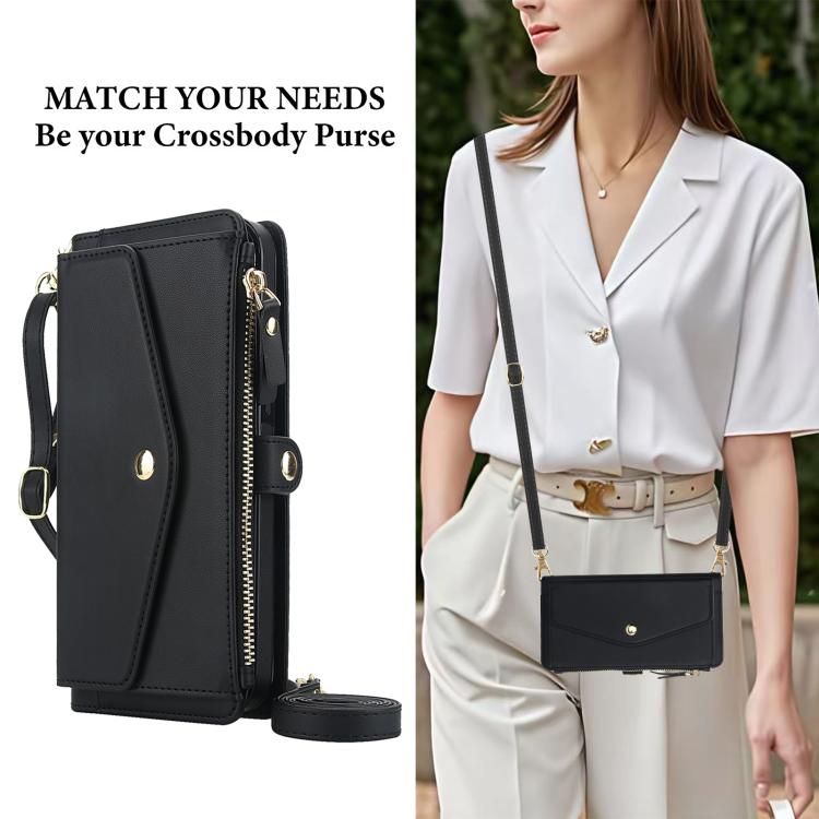 Funda de cuero desmontable con cordón para Samsung Galaxy S24+ 5G (negro)