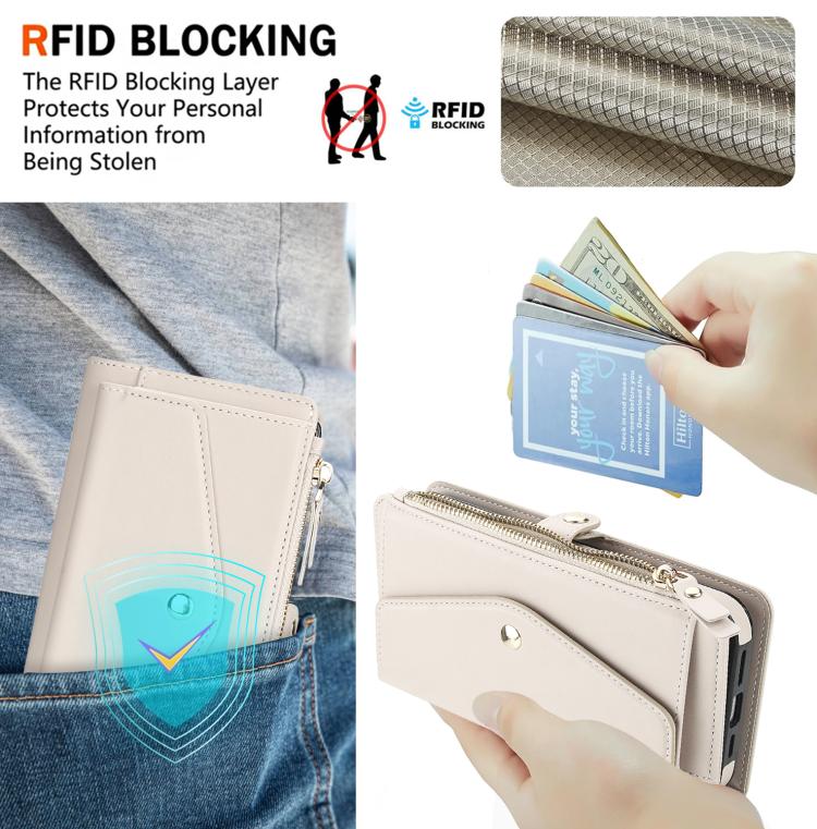 Funda de cuero desmontable con cordón para Samsung Galaxy S23 Ultra 5G (blanco)