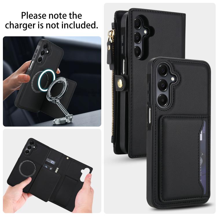 Funda de cuero desmontable con cordón para Samsung Galaxy S23 5G (negro)