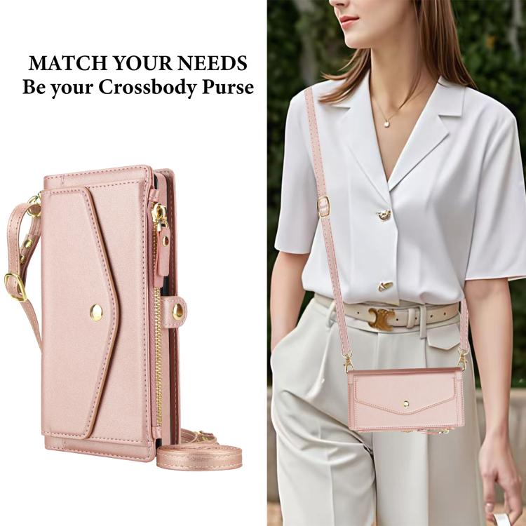 Funda de cuero desmontable con cordón para Samsung Galaxy S22 Ultra 5G (oro rosa)