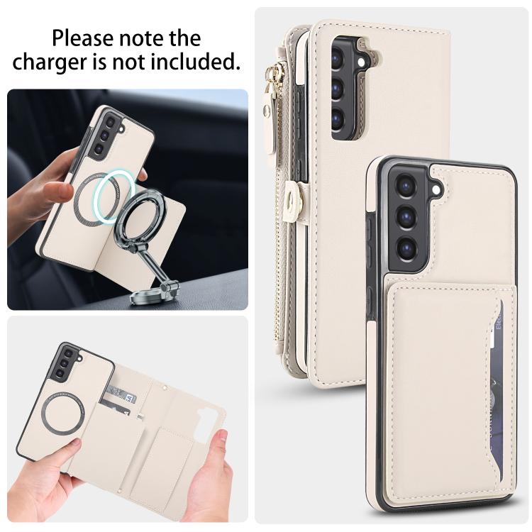 Funda de cuero desmontable con cordón para Samsung Galaxy S21 FE 5G (blanco)