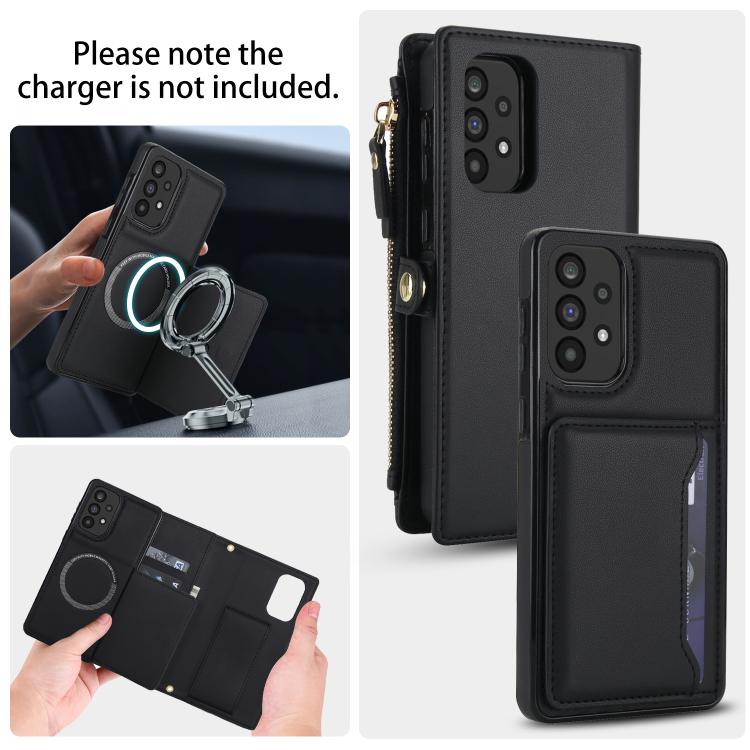 Funda de cuero desmontable con cordón para Samsung Galaxy A52 5G (negro)