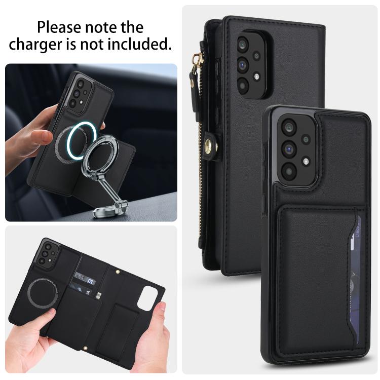 Funda de cuero desmontable con cordón para Samsung Galaxy A53 5G (negro)