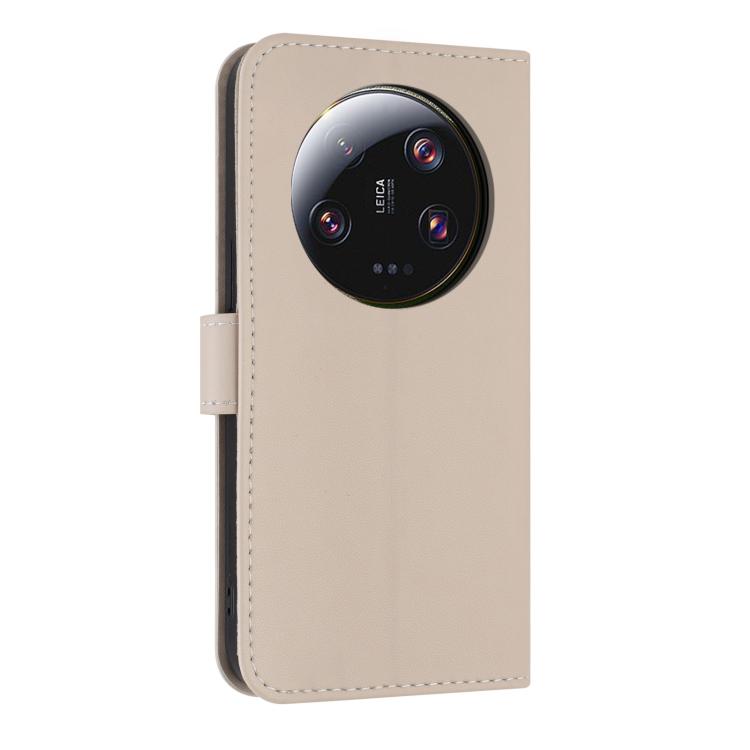 Funda de cuero con lazo metálico y correa para la mano para Xiaomi 13 Ultra (albaricoque)