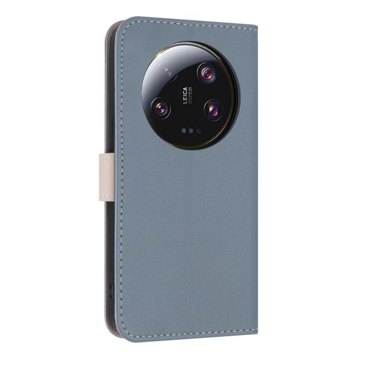 Funda de cuero con lazo metálico y correa para la mano para Xiaomi 13 Ultra (azul claro)