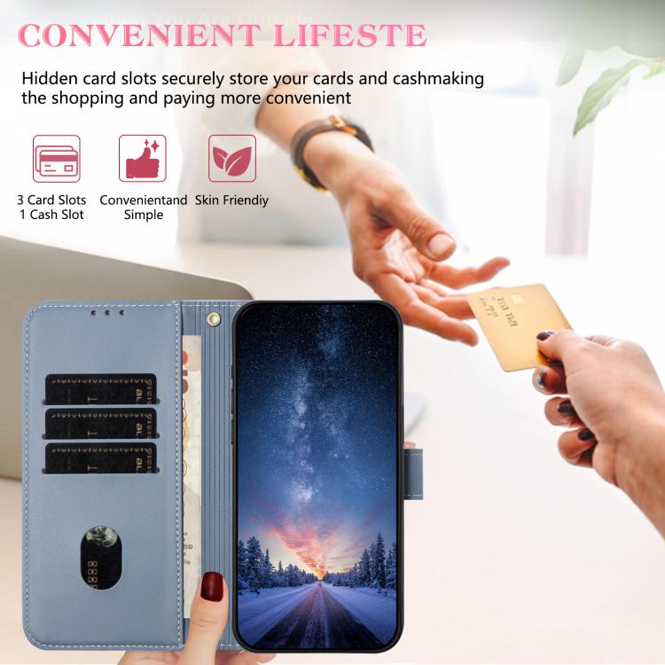 Funda de cuero con lazo metálico y correa para Xiaomi 14 Ultra (azul oscuro)