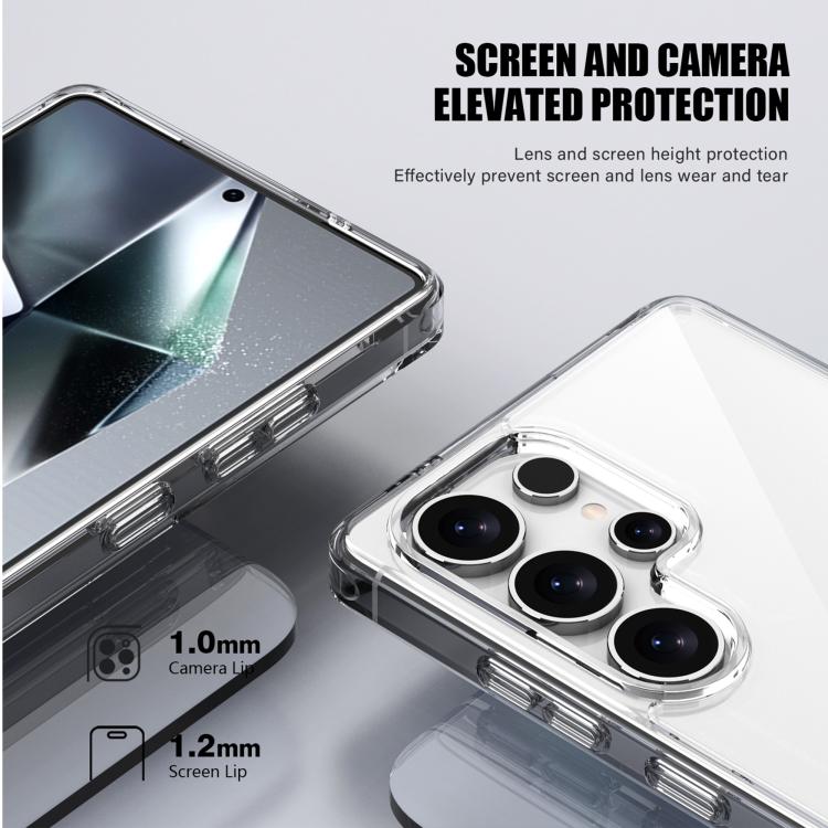 Funda protectora iPAKY Aurora Series de PC y TPU a prueba de golpes para Samsung Galaxy S25 5G (negro transparente)