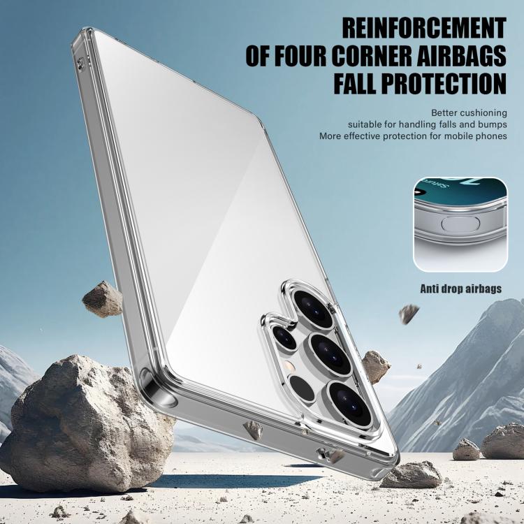 Funda protectora iPAKY Aurora Series de PC y TPU a prueba de golpes para Samsung Galaxy S25+ 5G (negro transparente)