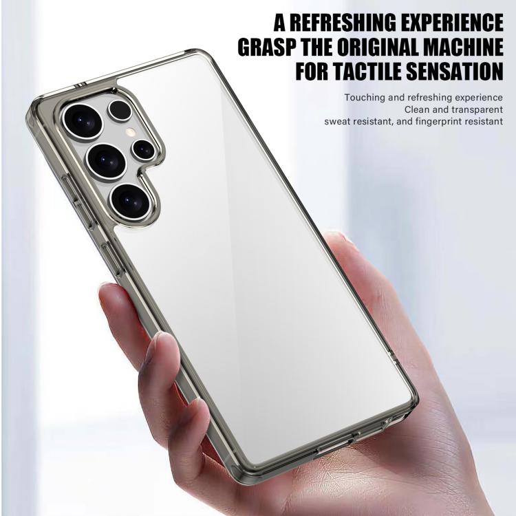 Funda protectora iPAKY Aurora Series de PC y TPU a prueba de golpes para Samsung Galaxy S25+ 5G (negro transparente)