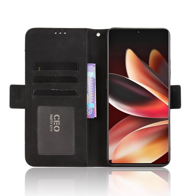 Funda de piel con textura de becerro y ranuras para tarjetas para Meizu Note 16 5G (negra)