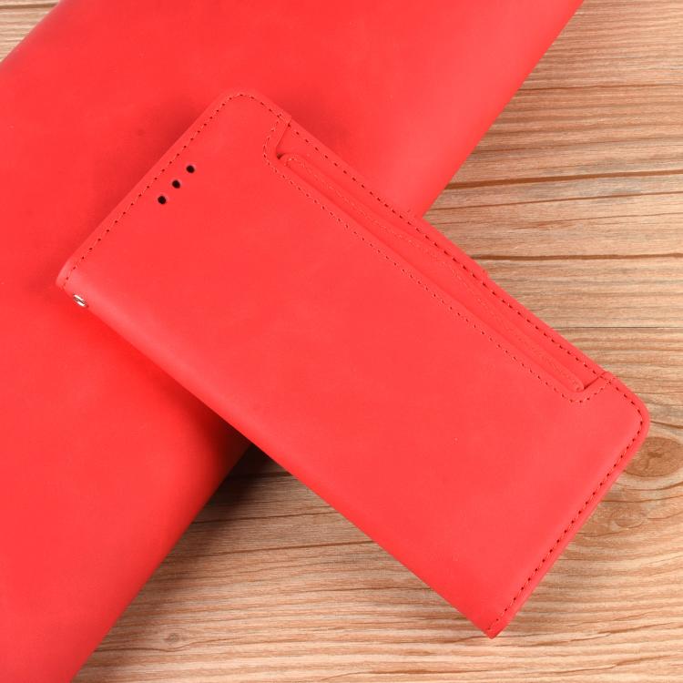 Funda de piel con textura de becerro y ranuras para tarjetas para Meizu Note 16 5G (roja)