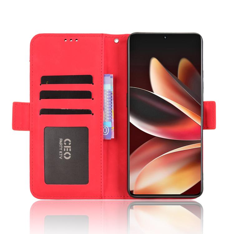 Funda de piel con textura de becerro y ranuras para tarjetas para Meizu Note 16 5G (roja)