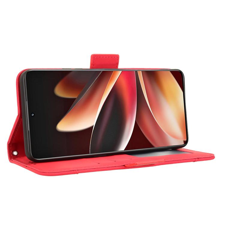 Funda de piel con textura de becerro y ranuras para tarjetas para Meizu Note 16 5G (roja)