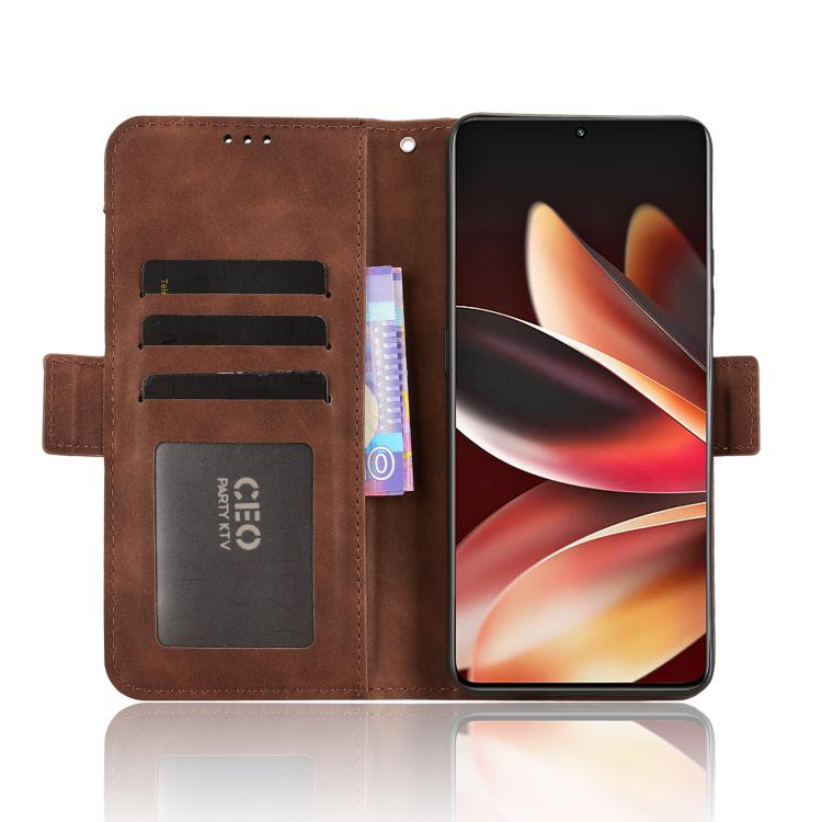 Funda de piel con textura de becerro y ranuras para tarjetas para Meizu Note 16 5G (marrón)