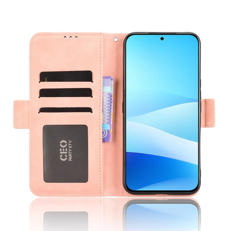 Funda de piel con textura de becerro y ranuras para tarjetas para Meizu Note 16 Pro 5G (rosa)