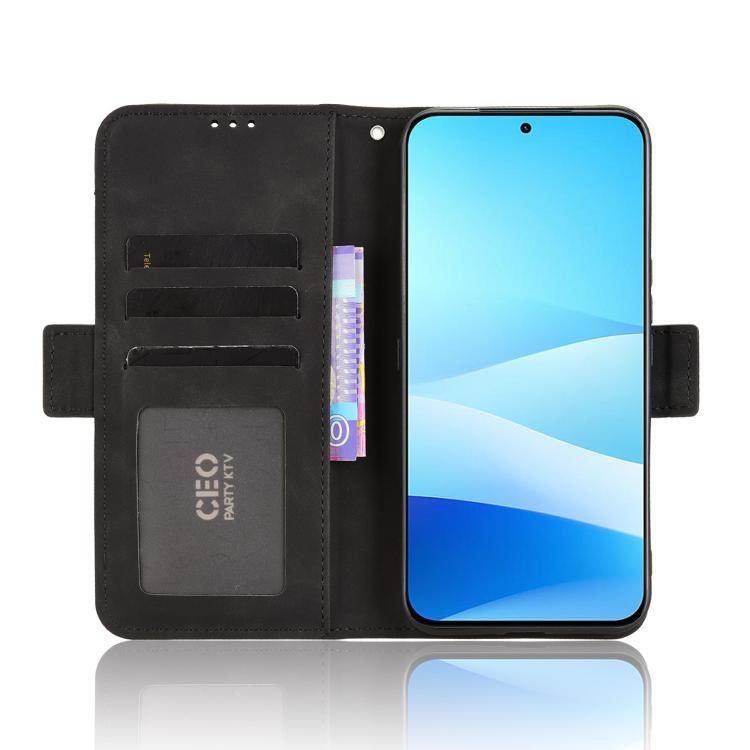 Funda de piel con textura de becerro y ranuras para tarjetas para Meizu Note 16 Pro 5G (negra)