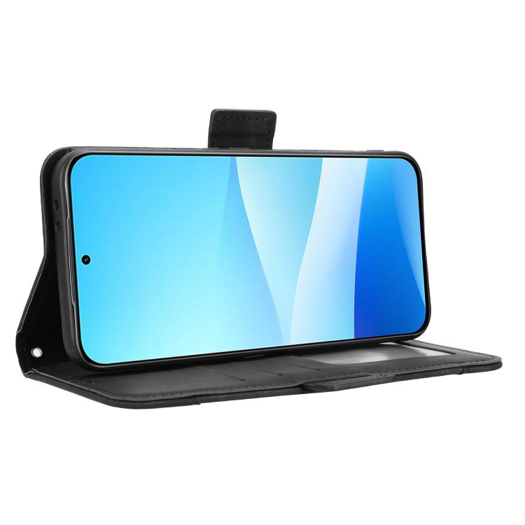 Funda de piel con textura de becerro y ranuras para tarjetas para Meizu Note 16 Pro 5G (negra)