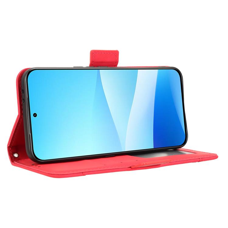 Funda de piel con textura de becerro y ranuras para tarjetas para Meizu Note 16 Pro 5G (roja)