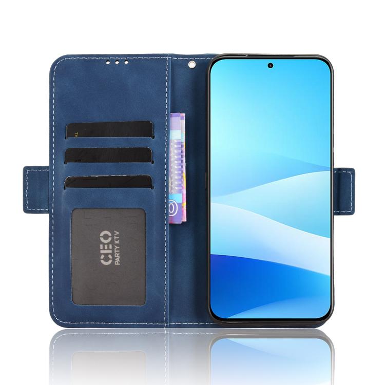 Funda de piel con textura de becerro y ranuras para tarjetas para Meizu Note 16 Pro 5G (azul)