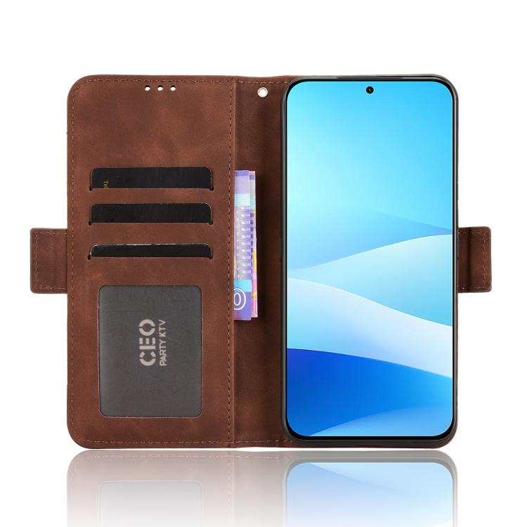 Funda de piel con textura de becerro y ranuras para tarjetas para Meizu Note 16 Pro 5G (marrón)