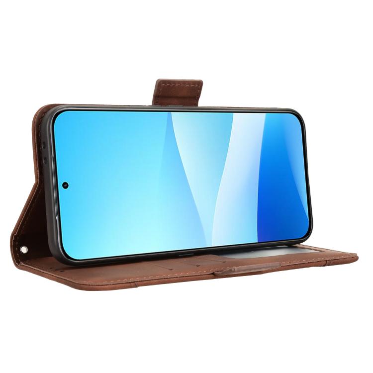 Funda de piel con textura de becerro y ranuras para tarjetas para Meizu Note 16 Pro 5G (marrón)