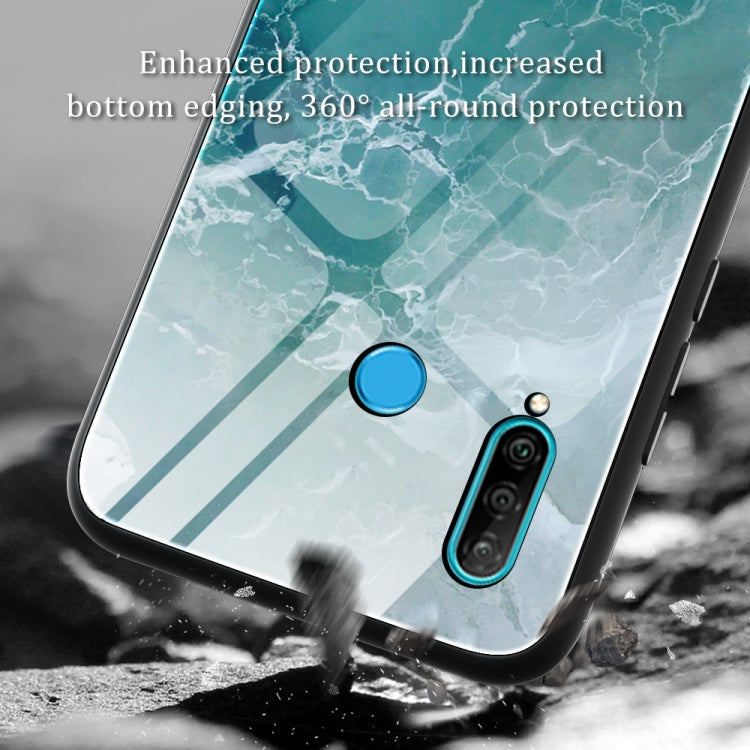 Para Huawei P30 lite / nova 4e Funda protectora de vidrio con patrón de mármol (DL04)