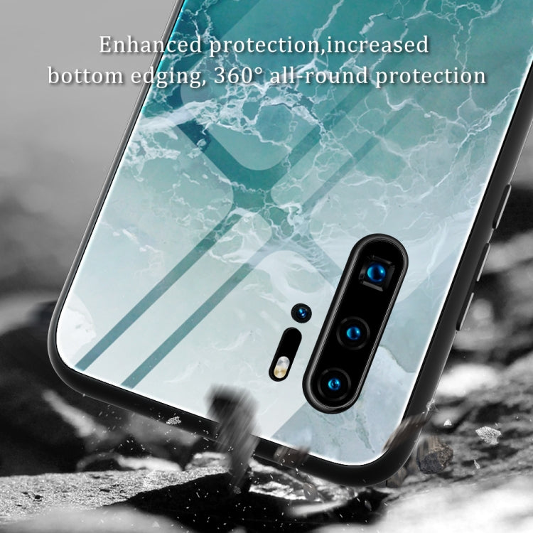 Para Huawei P30 Pro Funda protectora de vidrio con patrón de mármol (DL07)