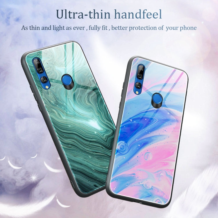 Para Huawei Y9 Prime (2019) / P Smart Z Funda protectora de vidrio con patrón de mármol (DL01)