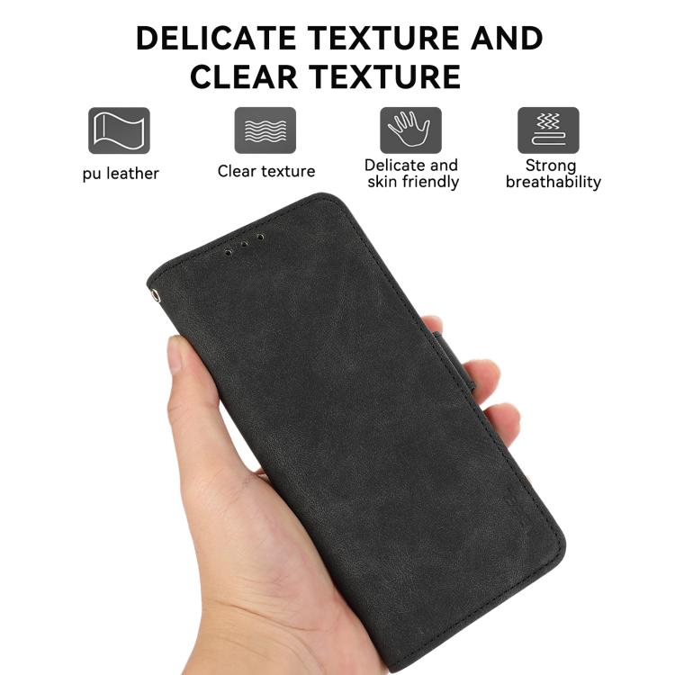 Funda de cuero magnético ABEEL con protección RFID para Samsung Galaxy XCover7 Pro (negra)