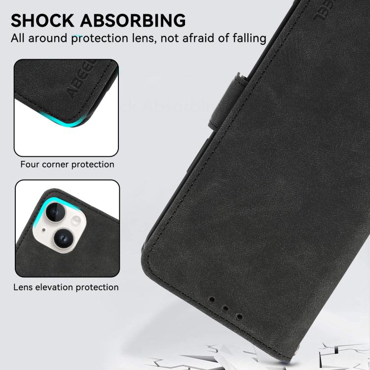 Funda de cuero magnético ABEEL con protección RFID para Samsung Galaxy XCover7 Pro (negra)