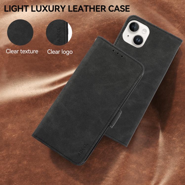 Funda de cuero magnético ABEEL con protección RFID para Samsung Galaxy XCover7 Pro (negra)