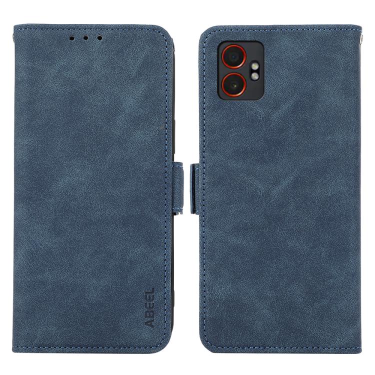 Funda de cuero magnético ABEEL con protección RFID para Samsung Galaxy XCover7 Pro (azul)