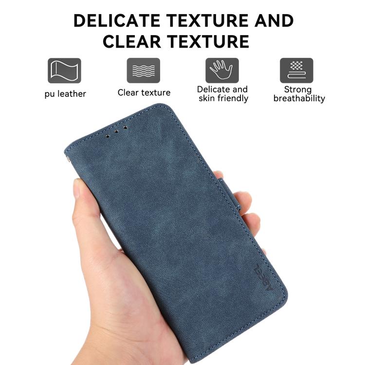 Funda de cuero magnético ABEEL con protección RFID para Samsung Galaxy XCover7 Pro (azul)