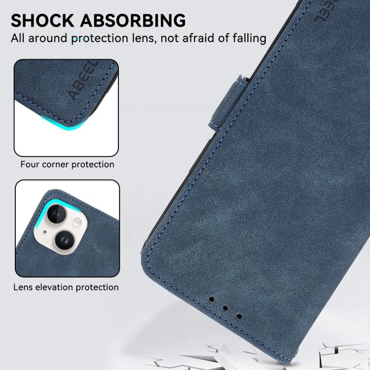 Funda de cuero magnético ABEEL con protección RFID para Samsung Galaxy XCover7 Pro (azul)