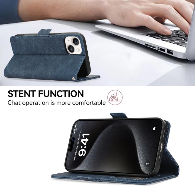 Funda de cuero magnético ABEEL con protección RFID para Samsung Galaxy XCover7 Pro (azul)
