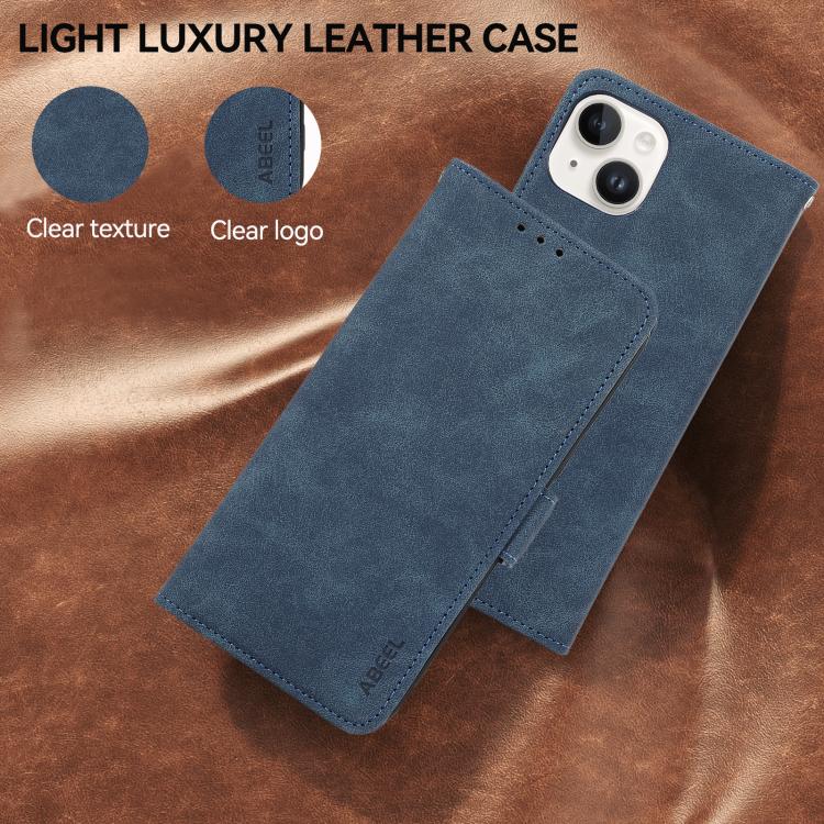 Funda de cuero magnético ABEEL con protección RFID para Samsung Galaxy XCover7 Pro (azul)
