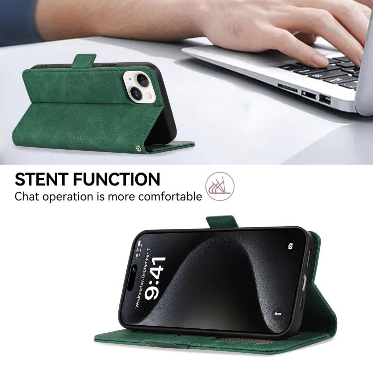Funda de cuero magnético ABEEL con protección RFID para Samsung Galaxy XCover7 Pro (verde)