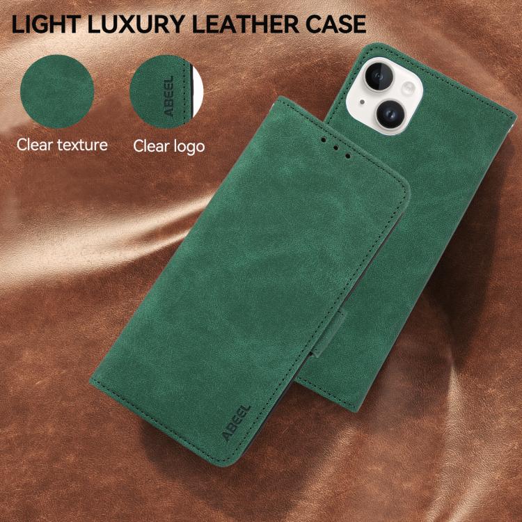 Funda de cuero magnético ABEEL con protección RFID para Samsung Galaxy XCover7 Pro (verde)
