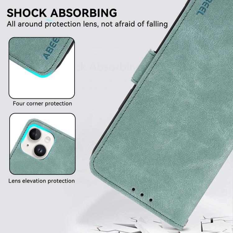Funda de cuero magnético ABEEL con protección RFID para Samsung Galaxy XCover7 Pro (cian)