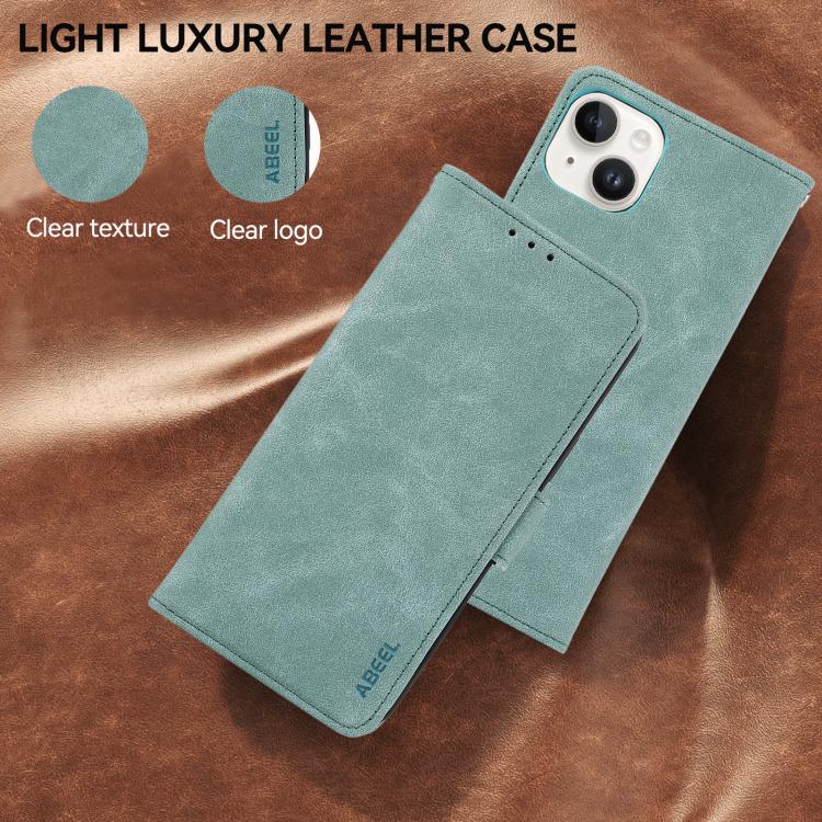 Funda de cuero magnético ABEEL con protección RFID para Samsung Galaxy XCover7 Pro (cian)