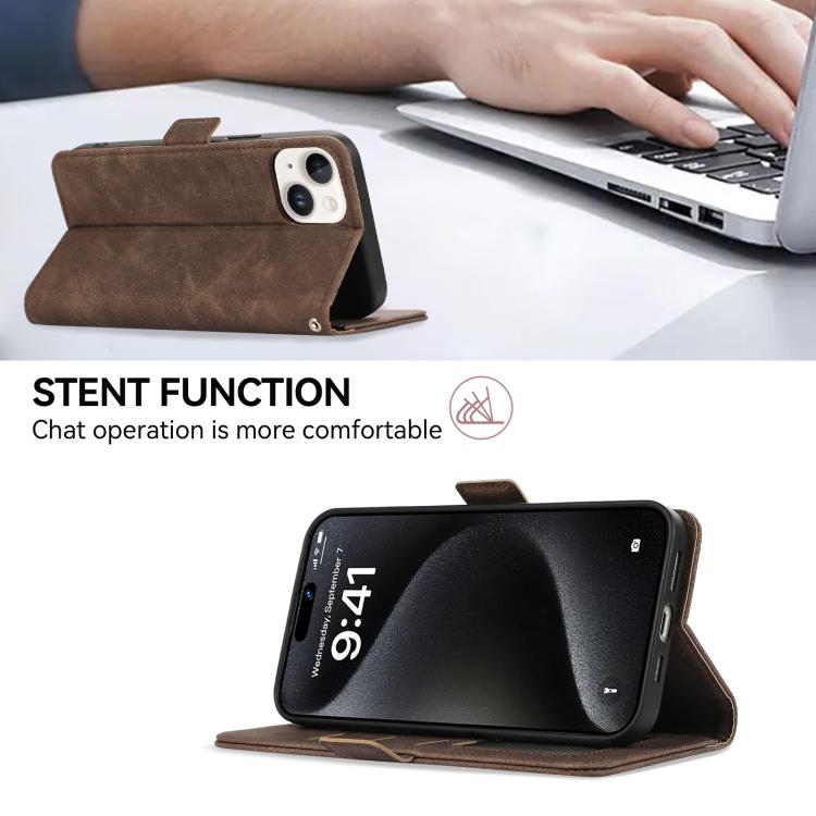 Funda de cuero magnético ABEEL con protección RFID para Samsung Galaxy XCover7 Pro (marrón)
