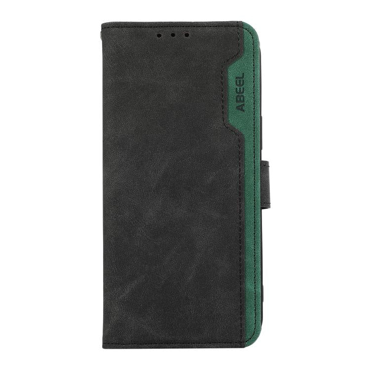 Funda de cuero magnética con bloqueo de color ABEEL para Samsung Galaxy XCover7 Pro (negro y verde)